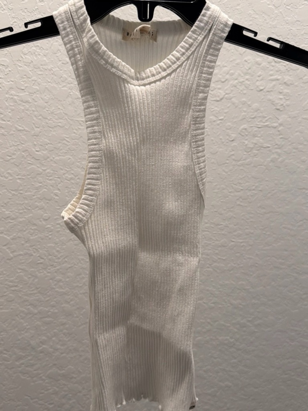 Billabong White Ribbed Tank Top